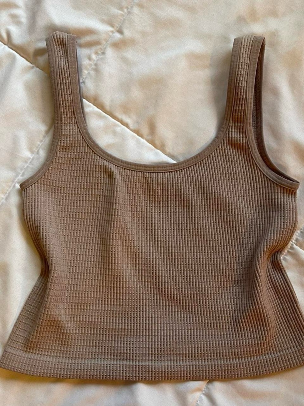 Waffle Knit Crop Tank Top